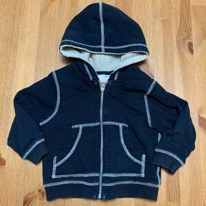 HANNA ANDERSSON SHERPA LINED HOODIE BLACK KIDS' SIZE 5 110 CM